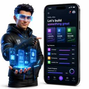 Diseño de Interfaz de Usuario (UI) y Experiencia de Usuario (UX) para Productos Móviles con Flujo de Usuario Claro, Pantallas Modernas y Experiencia de Aplicación Escalable Lista para IA en Línea para el Crecimiento - Product Image 1