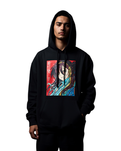 Sudadera con Capucha Oversize para Hombre, Estampado de Anime, Forro Polar, Estilo Urbano Japonés - Product Image 2