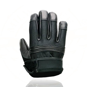 Samroz Sports Men's Grey Perforated Leather Full Finger Motorcycle Hand <b>Gloves</b> W/Breathable ‘Open Knuckle - Product Image 3