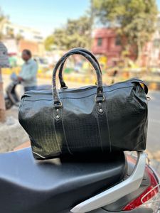 Sac de voyage en cuir pleine fleur de haute qualité avec fermeture éclair - Sac de sport et de fitness de luxe, design écologique, grande capacité - Product Image 2