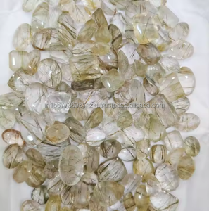 Piedras preciosas de cuarzo rutilo verde, piedras preciosas sueltas de rutilo verde Natural, fabricación de piedras de rutilo de cuarzo curativo para joyería - Product Image 1