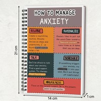 Cuaderno Espiral para Gestión de la Ansiedad, Diario de Gratitud, Planificador de Bienestar Mental, Libro de Registro, Regalo