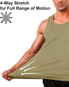 Camiseta sin mangas clásica para hombre, tejido suave, transpirable, textura ligera de poliéster, ajuste relajado, movimiento fresco, elástica, comodidad diaria, forma moderna - Product Image 2