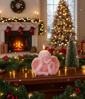 Bougie artisanale en cire de soja en forme d'ange mignon, parfumée naturellement, décoration d'intérieur, cadeau pour Thanksgiving, la fête des mères, Noël, Diwali, Ramadan