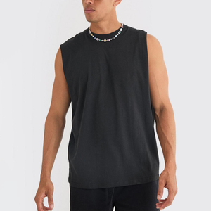 High Quality 100% Cotton Lightweight Summer Everyday Plain Casual Sleeveless Shirts Undershirts Basic <b>Layering</b> Tank <b>Tops</b> For Men - Product Image 1