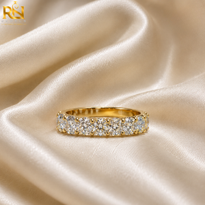 Oval Cut Lab Grown Diamond Half Eternity Band 18K Gold Shared Prong <b>Stacking</b> <b>Ring</b> Women | OEM ODM Wholesale Jewelry B2B Supplier - Product Image 4