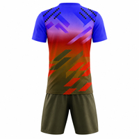 Seragam Sepak Bola Desain Premium Profesional Cetak Digital Kustom 100% Poliester Bernapas Set Keem Brothers Lengan Pendek