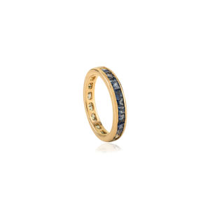 Anillo de Eternidad Completo con Múltiples Zafiros en Canal, Diseño de Última Moda, Oro Amarillo K14, Apilable, Joyería para Uso Diario, Superventas - Product Image 5