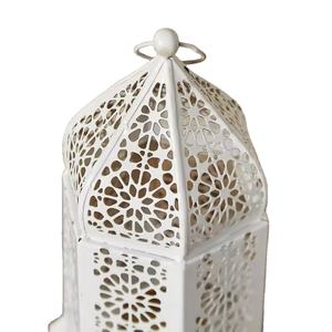 Mini White Metal Cut Work Moroccan Candle <b>Lanterns</b> Ramadan and EID Tabletop Lights Decoration Hanging <b>Lanterns</b> - Product Image 3
