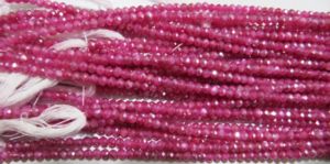 Cuentas facetadas de piedra lunar rosa natural con revestimiento místico plateado AB, forma rondel, 3 mm, hebra de 13 pulgadas de largo - Product Image 2