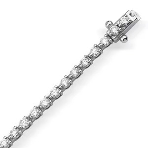 Bracelet en moissanite de forme ronde personnalisé, serti de diamants, en or jaune/blanc/rose 18 carats pour femmes - Product Image 2