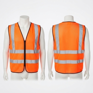 Chaleco de Seguridad de Alta Visibilidad con Certificación CE, Malla de Poliéster Antiarrugas de 120 GSM, Cinta Reflectante Naranja y Plateada, Múltiples Bolsillos, Ropa de Trabajo Personalizada - Product Image 4