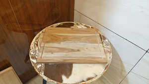 เขียงไม้อะคาเซียขนาดใหญ่เขียงสำหรับใช้ในครัวขัดเงาพร้อมกล่องไม้งานฝีมือกันน้ำผลไม้ป้ายติดผนัง - Product Image 2