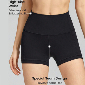 Regular Fit Women High Waisted Yoga Shorts Customizable Breathable Quick Dry Gym Apparel with <b>Pattern</b> for Logo Programs - Product Image 2