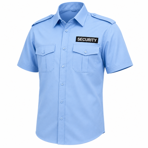 Custom Short Sleeve Cotton Polyester Summer Polo Uniform <b>Shirt</b> Solid Color Button Workwear <b>Epaulet</b> Pocket Corporate Property - Product Image 1
