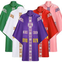 Vêtements liturgiques pour prêtre : Chasuble et étole imprimées, Robe de prêtre chrétienne, Soutanes longues pour hommes