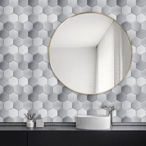 12 pezzi Stick esagonale adesivo tessere mosaico PVC Stick carta da parati per cucina bagno soggiorno decorazione impermeabile - Product Image 6