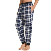 Pijama de franela supersuave de algodón 100%, pantalones transpirables a cuadros para correr, pantalones de salón con bolsillos, ropa de dormir de talla grande para hombre