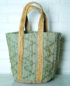 Sac fourre-tout en jute tressé pour femme, motif géométrique, style bohème, ouvert, pour l'été, la plage, le shopping, sac à main écologique - Product Image 4