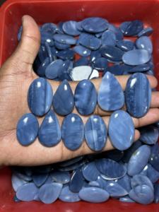 Opale bleue naturelle de haute qualité, cabochon fait main, formes variées, pierre précieuse certifiée en vrac pour la fabrication de bijoux - Product Image 3