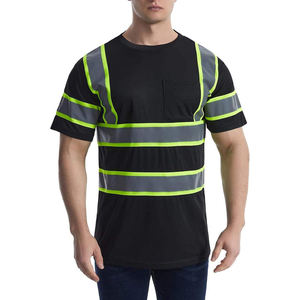 T-shirt de travail haute visibilité personnalisé pour la construction, manches courtes, respirant, réfléchissant, pour la sécurité, vente en gros - Product Image 2