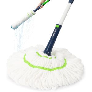 Mop da Cucina con Manico Lungo 53 Pollici, Sistema di Strizzatura Automatica e Spugna Abrasiva per Macchie Ostinate, per Pulizia Pavimenti - Product Image 1