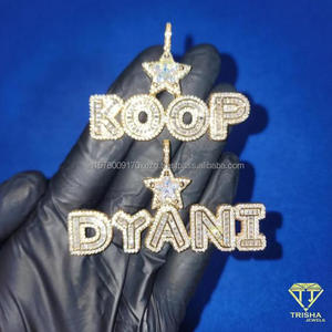 Luxury " STARR " Letter Necklace <b>Iced</b> <b>Out</b> Diamond Pendant Hip Hop <b>Chain</b> Jewelry - Product Image 3
