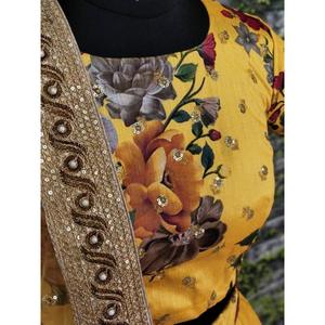 Precioso vestido de noche de diseñador amarillo Partywear Lehenga Choli con bordado - Product Image 2