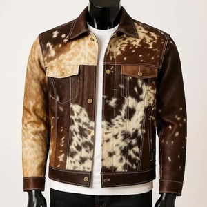 Premium Men's High Quality Genuine Leather Handmade Cowhide Leather <b>Jacket</b> <b>Western</b> Style for Men - Product Image 1