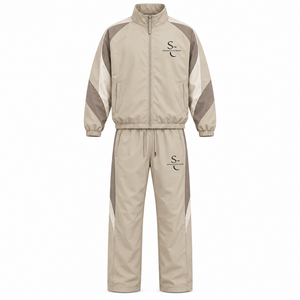 Conjunto de Chaqueta y Pantalones Deportivos de Verano Transpirables Personalizados para Hombre, Estilo Urbano, Chaqueta de Nailon de 2 Piezas, Cuello Alto, 380g - Product Image 1