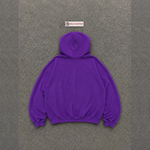 Sudadera con Capucha Personalizada Estilo Hype Morado, Oversize, de Forro Polar, con Estampado Hip Hop, Logotipo Frontal y Patrón de Estrellas, para Otoño, Premium y Cómoda - Product Image 6