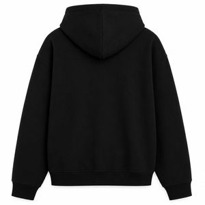 เสื้อฮู้ดซิปสีดำสำหรับผู้ชายแบบสั่งทำพิเศษ พร้อมผ้าขนหนูสีขาว/ลายปัก 3 มิติ โลโก้ DB Dream Big Industry ทรงโอเวอร์ไซส์ ผ้าฟลีซ สตรีทแวร์ รับผลิตแบบ OEM ODM - Product Image 2