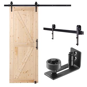 Kit de Herrajes para Puerta Corredera de Madera de 8 en 1, Guía de Piso D de 30 x 84 Pulgadas, con Funcionamiento Silencioso y Suave - Product Image 1