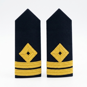 Épaulettes de grade marine et or, brodées de fils dorés, à coudre, en paire - Product Image 1