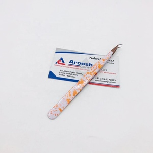 Vente en gros Aroosh Corp Pince à épiler professionnelle en diamant Extensions de cils double ton en acier inoxydable 45 degrés en or rose - Product Image 5