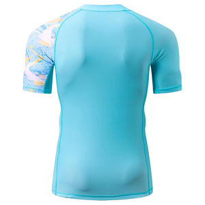 Wholesale Men Rash Guard <b>Compression</b> T <b>Shirt</b> Short Sleeve UV Protection Swim <b>Shirt</b> Custom Logo OEM Factory - Product Image 3