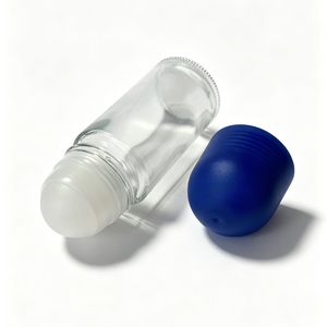 Botella de Vidrio Transparente de 30/50 ml con Tapa Azul, Envase Recargable con Rodillo para Aceite Esencial, Perfume, <span class=keywords><strong>Desodorante</strong></span>, Cuidado de la Piel - Product Image 3
