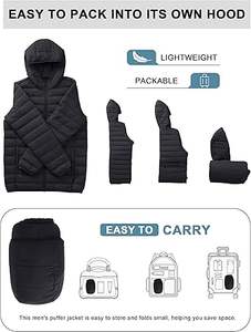 CRYSULLY Doudoune Homme avec Capuche Légère Chaude Hiver Résistante à l'Eau Coupe-Vent Pliable - Product Image 5