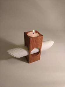 Portavelas rústico de madera para decoración del hogar, portavelas de madera para meditación, decoración de mesa de comedor, velas de té - Product Image 2