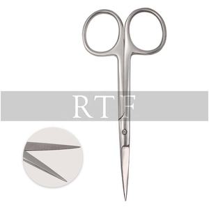 Tijeras quirúrgicas de acero inoxidable para cirugía Dental, instrumentos médicos con punta recta y curvada de 10cm - Product Image 6