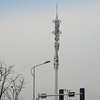 Tour de télécommunication monopôle en acier galvanisé à chaud de 10m à 60m, sectionnelle et polygonale, pour antenne de station de base cellulaire 5G