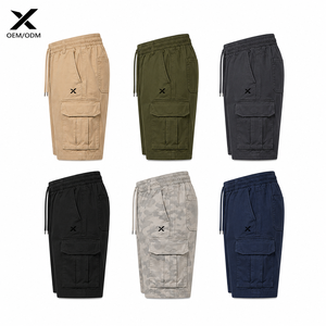 Shorts cargo pour hommes X Sports City, couleur unie, taille élastique, tissu Oxford respirant, style décontracté Bermuda avec poches, offre OEM - Product Image 3