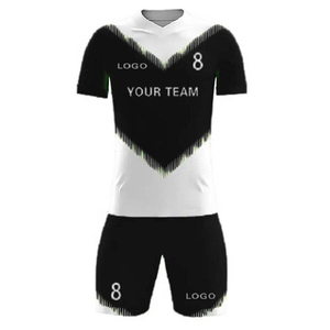 Ensemble de maillots de football unisexe, col en V, manches courtes, bleu et blanc, imprimé géométrique en forme de V, polyester respirant, vêtements d'équipe pour adultes - Product Image 2