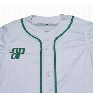 Custom White <b>Green</b> Gray Authentic Baseball Jersey High-Quality Sports Team Uniform Breathable Lightweight Design for Men - Product Image 3