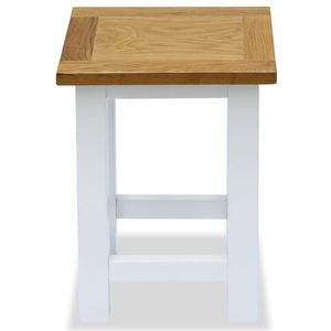 Petite table d'appoint en bois de chêne massif blanc et brun, série de tables basses - Product Image 2