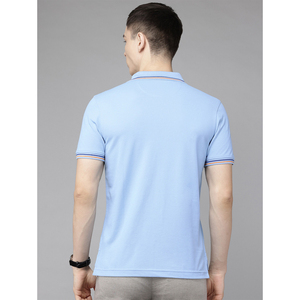T-shirt Polo Streetwear Bleu Vintage de Haute Qualité, Grammage Lourd, Grande Taille, Unisexe, Été, Logo Personnalisé, Épais, OEM, Vente en Gros - Product Image 2