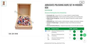 Juego de Fresas Abrasivas para Pulir, Caja de Almacenamiento de Madera, Herramientas para Hacer Joyas, Fresas Rotatorias de Pulido de Precisión |   N.° de artículo GS-29A - Product Image 2