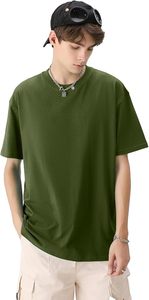 Camiseta de Hombre 100% Algodón, Corte Holgado, Manga Corta, Cuello Redondo, Color Sólido, Estilo Deportivo, Anti-Pilling, Transpirable, con Logotipo Personalizado en la Parte Delantera - Product Image 4