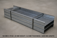 Profilé en acier galvanisé durable de 150 mm, profil C JK STUD 150, anti-corrosion, design industriel, cloison sèche, mur, plafond