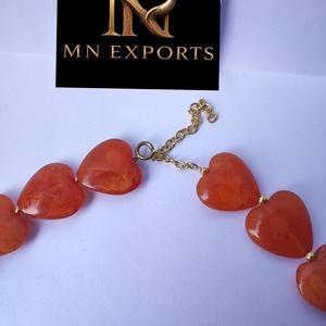 MN EXPORTS MNE-278 สร้อยคอไข่มุกธรรมชาติทรงหัวใจประดับด้วยเรซิ่นหลายชั้น ทำด้วยมือ สไตล์คริสเตียน เครื่องประดับแฟชั่นสำหรับผู้หญิง - Product Image 4